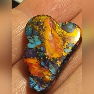 Natural Oyster Copper Turquoise Cloude Shape Cabochon Loose Gemstone 21x30 MM